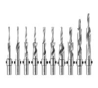 Punta Svasatrice Professionale per Legno con Punta HSS, Fresa a Gradini in Carburo per Legno e Plastica, Punta per Fori Pilota e Smussatura, Codolo Rotondo 10mm(Salahdrill-corefive3mm)