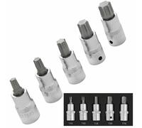 Punta Torx Presa Set T45 - T70 1.3cm Drive Maschile Stella Prese 5pc 01505
