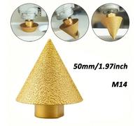 Punta trapano a smusso diamantato M14, ruota conica per incisione e lucidatura, fresa conica diamantata, adatta per lavorazione di pietra, piastrelle in ceramica, piastrelle smaltate, marmo, granito,