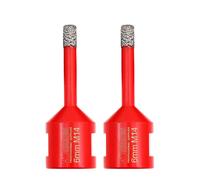 PUNTA TRAPANO DIAMANTATA 2 PEZZI 6MM GRES FILETTATURA M14 TAZZA PER CERAMICA