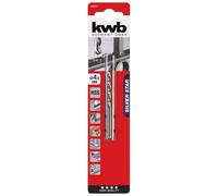 kwb Silver Star - Punta per metallo HSS Ø 4,5 mm, con speciale taglio a punta fino al 40% più veloce e il 50% in meno di pressione per foratura a risparmio energetico con avvitatore a batteria e