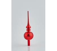 Puntale albero di Natale EDG vetro rosso H31 cm