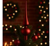 Puntale Albero di Natale Sangue di Bue Opaco, Elegante Decorazione per la Cima dell'Albero, Stile Raffinato e Moderno per le Festività Natalizie 26cm - Varzi dal 1956