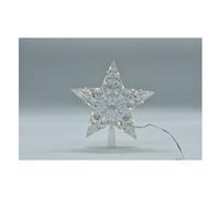 Puntale albero Natale (22cm) Stella con luce NANOLED Bianco caldo (Batteria) D2782