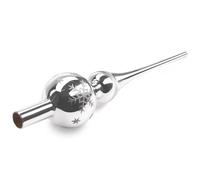Puntale Albero Natale Argento, Cima Punta Albero di Natale Vetro, 26cm, Leggero ma Robusto, Lucido ed Elegante (Argento)