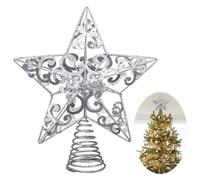 Puntale Albero Natale Argento Decorazioni Di Natalizie Artificiale