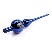 Puntale Albero Natale Blu, Cima Punta Albero di Natale Vetro, 26cm, Leggero ma Robusto, Lucido ed Elegante (Blu)