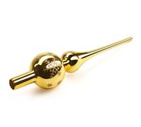 Puntale Albero Natale Oro, Cima Punta Albero di Natale Vetro, 26cm, Leggero ma Robusto, Lucido ed Elegante (Oro)