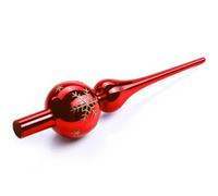 Puntale Albero Natale Rosso, Cima Punta Albero di Natale Vetro, 26cm, Leggero ma Robusto, Lucido ed Elegante (Rosso)