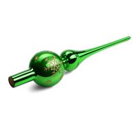 Puntale Albero Natale Verde, Cima Punta Albero di Natale Vetro, 26cm, Leggero ma Robusto, Lucido ed Elegante (Verde)