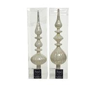 Puntale albero vetro tree topper 36cm Bianco Lucido natale - Selezione Cartoleria Varzi dal 1956