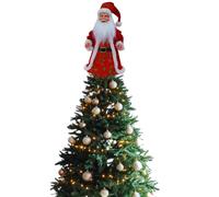 Puntale Babbo Natale per Albero Decorazioni Natalizie 30 cm Addobbi per Albero