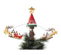 Puntale Sopra L’albero Di Natale Elettrico Roteante Con Slitte E Babbo Natale