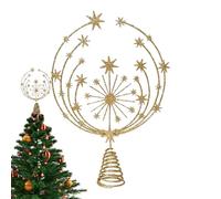 Puntale con stella per albero delle vacanze - Struttura 3D scintillante, elemento decorativo in metallo, ornamento con stelle radiose, coda lunga della corona 'albero festivo | per la casa Negozio