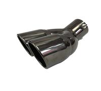 Puntale di scarico per auto Universale in acciaio inox per auto nero per puntale marmitta in titanio a forma di Y scarico a doppia uscita per silenziatori per tubi(Curved type 63mm)