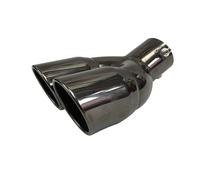 Puntale di scarico per auto Universale in acciaio inox per auto nero per puntale marmitta in titanio a forma di Y scarico a doppia uscita per silenziatori per tubi(Curved type 76mm)