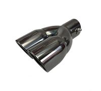 Puntale di scarico per auto Universale in acciaio inox per auto nero per puntale marmitta in titanio a forma di Y scarico a doppia uscita per silenziatori per tubi(Straight type 63mm)