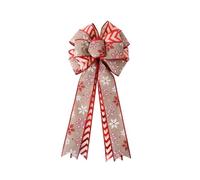 Puntale for albero di Natale a doppio strato da 41*24 cm, grande, con fiocco e bordo dorato glitterato, decorazione for porta di Natale, decorazione a foglia d'acero Per Ringraziamento(Color 5)