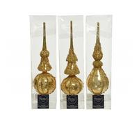 Puntale in vetro 31 cm oro. Pezzo Singolo
