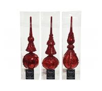 Puntale in vetro 31 cm rosso. Pezzo Singolo