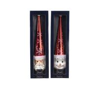 PUNTALE IN VETRO BABBO NATALE O PUPAZZO DI NEVE 30CM KAEMINGK ASS PREZZO CAD