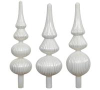 Puntale in vetro bianco con glitter 31cm 1 pezzo