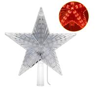 Puntale luminoso per albero di natale proiettore LED rosso forma stella batteria