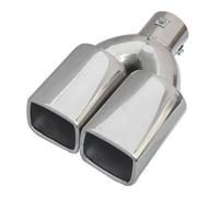 Puntale Marmitta Di Scarico Rotondo Per Auto In Acciaio Inossidabile Da 1 A 2 Tubi Doppi Rivestimento Per Gola Posteriore Dell'auto Tubo Di Scappamento(Nero)