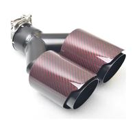 Puntale Marmitta In Fibra Di Carbonio Rossa Lucida Per Auto Forma A Y Doppia Uscita, Ugello Per Tubo Di Scarico Universale Terminale Di Coda(54MM IN- 89MM OUT)