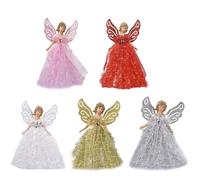 Puntale per albero di angelo di Natale, statuetta superiore dells'albero di angelo Puntale per fata dells'albero di Natale Ciondolo illuminato sulla cima del-l'alberos, bambole sulla cima del-l'albero