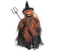Puntale per albero di Halloween, cappello da strega e scopa, 10 pollici