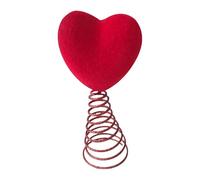 Puntale per albero di Natale a cuore, Puntale per albero a cuore per albero di Natale,Topper per albero di San, cuore di peluche rosso - Decorazione in metallo per albero di Natale per forniture per