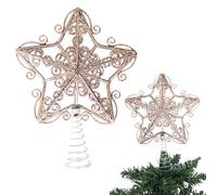 Puntale per albero di Natale a forma di stella glitterata, 14,5 cm, infrangibile, per decorazioni per albero di Natale, albero di Natale, corona e ornamento per le vacanze