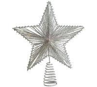 Puntale per albero di Natale a forma di stella, ornamenti glitterati, per esterni, casa, interni, rustico, fattoria, notte, presepe