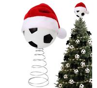 Puntale Per Albero Di Natale - Cima Per Albero Di Calcio Con Decorazione A Cappello - Ornamento Sportivo Natalizio | Per Feste Invernali Esterno Interno Camera Bambini Casa Porta Soggiorno