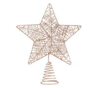 Puntale per albero di Natale color champagne glitterato a forma di stella per