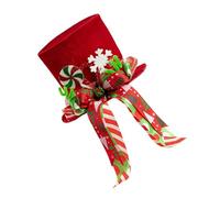 Puntale per albero di Natale, design classico con fiocco di neve rosso e bianco, materiale in poliestere di alta qualità per decorazioni per la casa e l'ufficio