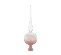 Puntale per Albero di Natale in Vetro con sfumatura Rosa Bianco Elegance