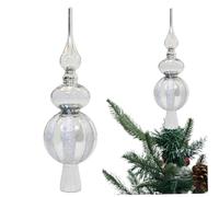 Puntale per albero di Natale, Puntale per albero di zucca argento vintage 9.1, Classico ornamento natalizio per decorazioni natalizie domestiche, decorazioni natalizie