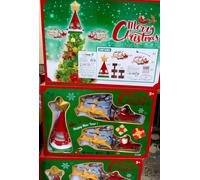 Puntale per Albero di Natale Slitta Babbo Natale rotante, Musicale e Luci, USB