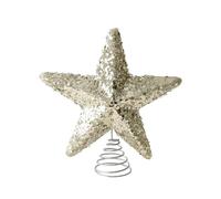 Puntale per albero di Natale, stella glitterata per albero di Natale, 15 cm, decorazione per albero di Natale, decorazione per albero di Natale, decorazione per la casa (oro champagne, 20)