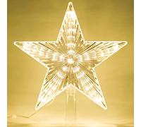 Puntale per Albero di Natale, Topper Treetops, Decorazione Stella Oro, Warm White-S