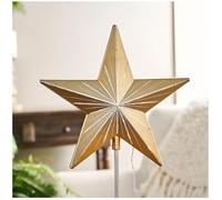 Puntale per albero di pan di zenzero con notte stellata, stella in resina a 5 punti, 2025, decorazione magica per albero di Natale, elegante e abbagliante, per albero di Natale (argento)