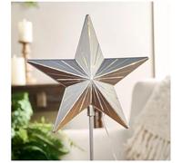 Puntale per albero di pan di zenzero con notte stellata, stella in resina a 5 punti, 2025, decorazione magica per albero di Natale, elegante e abbagliante stella per la decorazione dell'albero di
