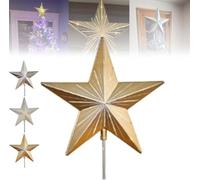 Puntale per albero di pan di zenzero della notte stellata, stella in resina a 5 punti con timer automatico, decorazioni magiche per albero di Natale, elegante e abbagliante stella per decorazioni per