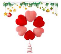 Puntale Per Albero Di San - Puntale Per Albero A Forma Di Cuore Romantico Rosso Glitterato, Ornamento Per La Cima 'albero A Cuore | Decorazioni Romantiche Per San Per Coppie, D