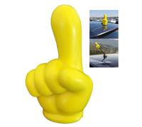 Puntale per antenna auto con indice giallo, divertente gesto della mano, ornamento per auto, universale, resistente alle intemperie, decorazione per il tetto del veicolo per un facile posizionamento