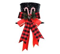 Puntale per cappello per albero di Natale, puntale per albero di Natale con fiocco, decorazione stagionale, decorazione natalizia per interni, ornamenti da scrivania, ornamento per albero di Natale