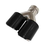 Puntale Per Marmitta Lucida In Fibra Di Carbonio Per Auto Forma A Y Doppia Uscita Tubo Di Scarico Ugello Decorativo Universale Tubo Di Scappamento(Left 63mm-101mm)