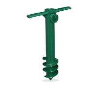 Relaxdays Puntale Reggi Ombrellone e Stendini, Trivella a Vite, Infilare e Avvitare, Aste Fino a 19-32 mm, Verde, 37,5 x 23,5 x 7,5 cm